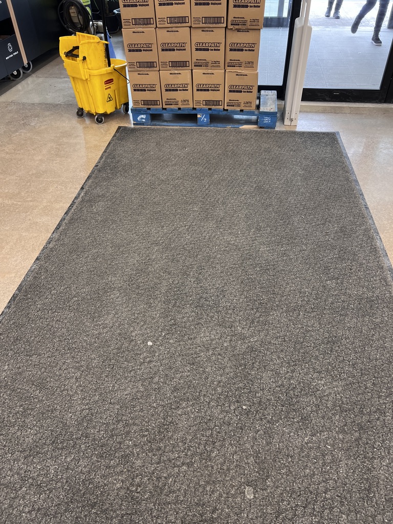 Commercial entrance mat before professional carpet cleaning